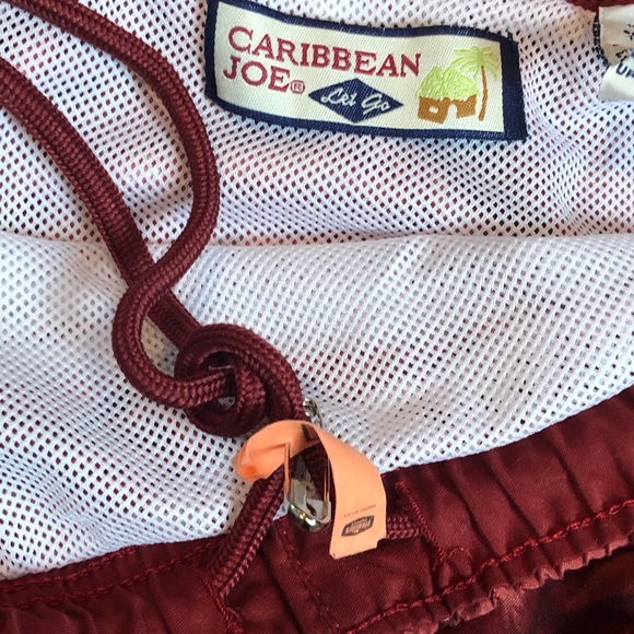 CARIBBEAN JOE Let’s Go maroon palm swim trunks XXL - Picture 9 of 11